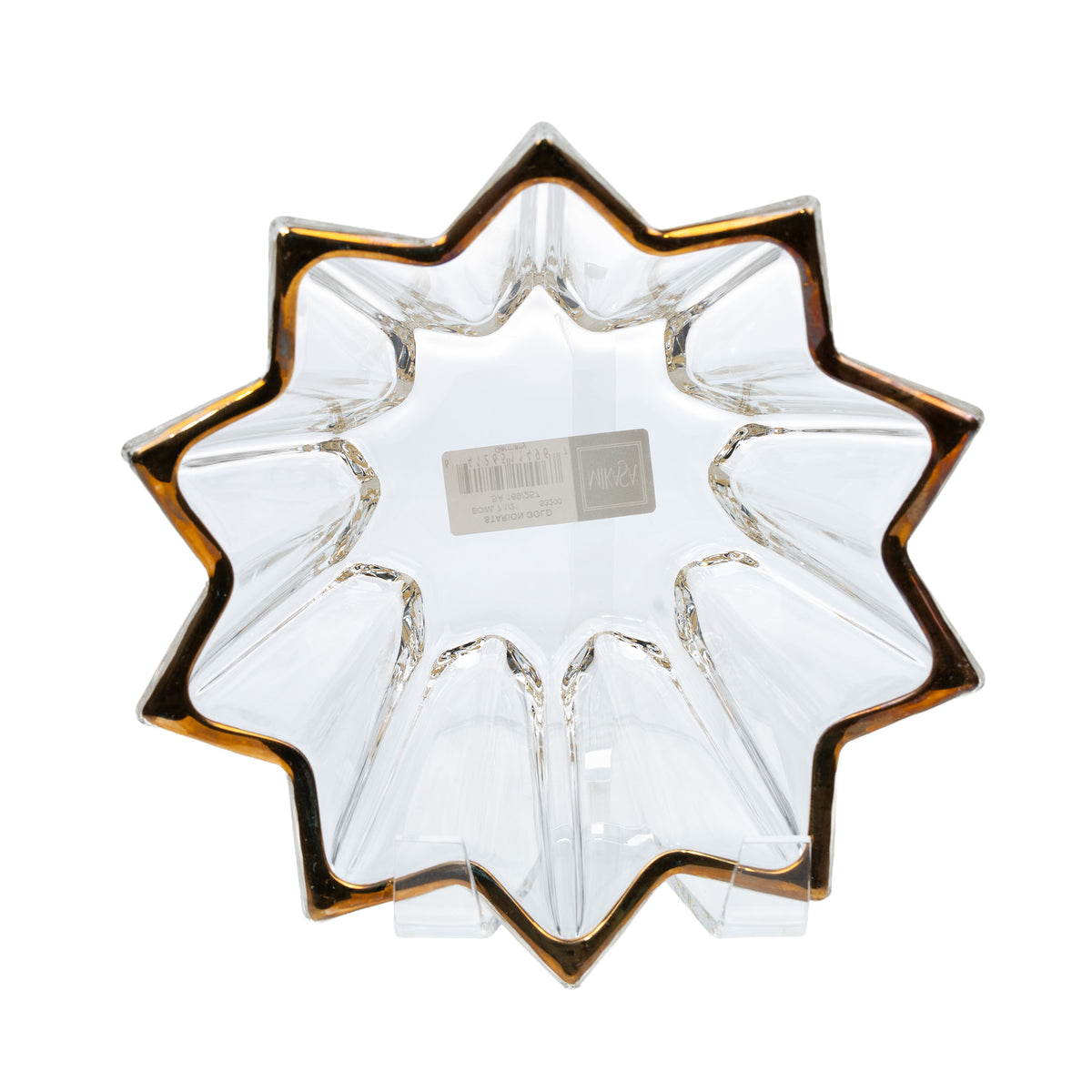 Mikasa Clear Glass Bowl - Gold-Tone Star-Shaped Rim