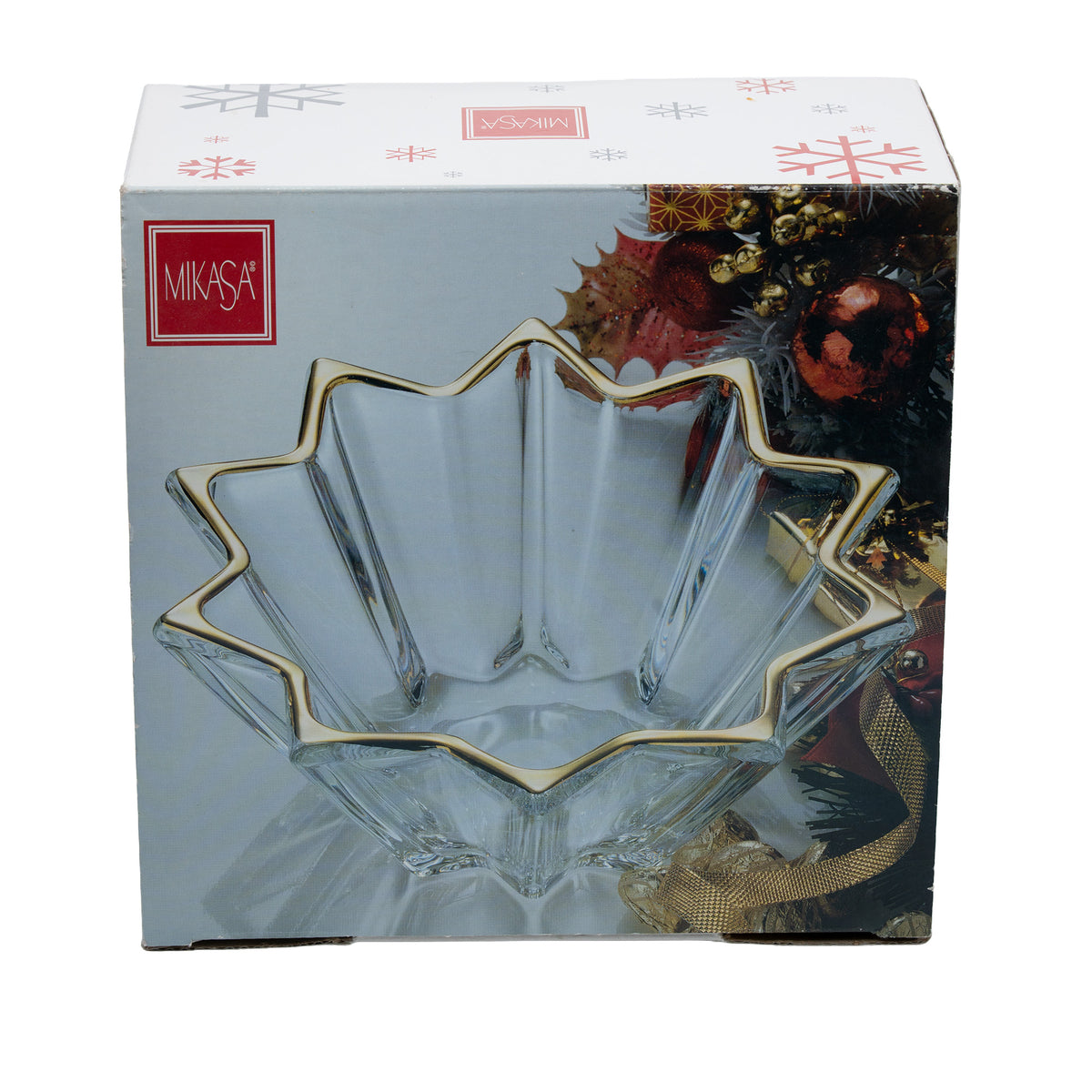 Mikasa Clear Glass Bowl - Gold-Tone Star-Shaped Rim