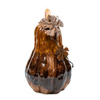 Decorative Gourd Figurine - Metal Leaves and Curling Vines