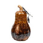Decorative Gourd Figurine - Metal Leaves and Curling Vines