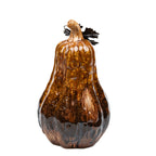 Decorative Gourd Figurine - Metal Leaves and Curling Vines