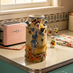 Harvest Scarecrow Ceramic Milk-Can Vase - Blue Handles