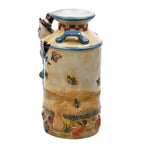 Harvest Scarecrow Ceramic Milk-Can Vase - Blue Handles