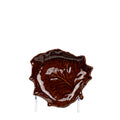 Brown Glazed Ceramic Leaf-Shaped Dish - Raised Vein Detail