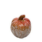 Set of Three Mottled-Glaze Ceramic Pumpkin Decorations