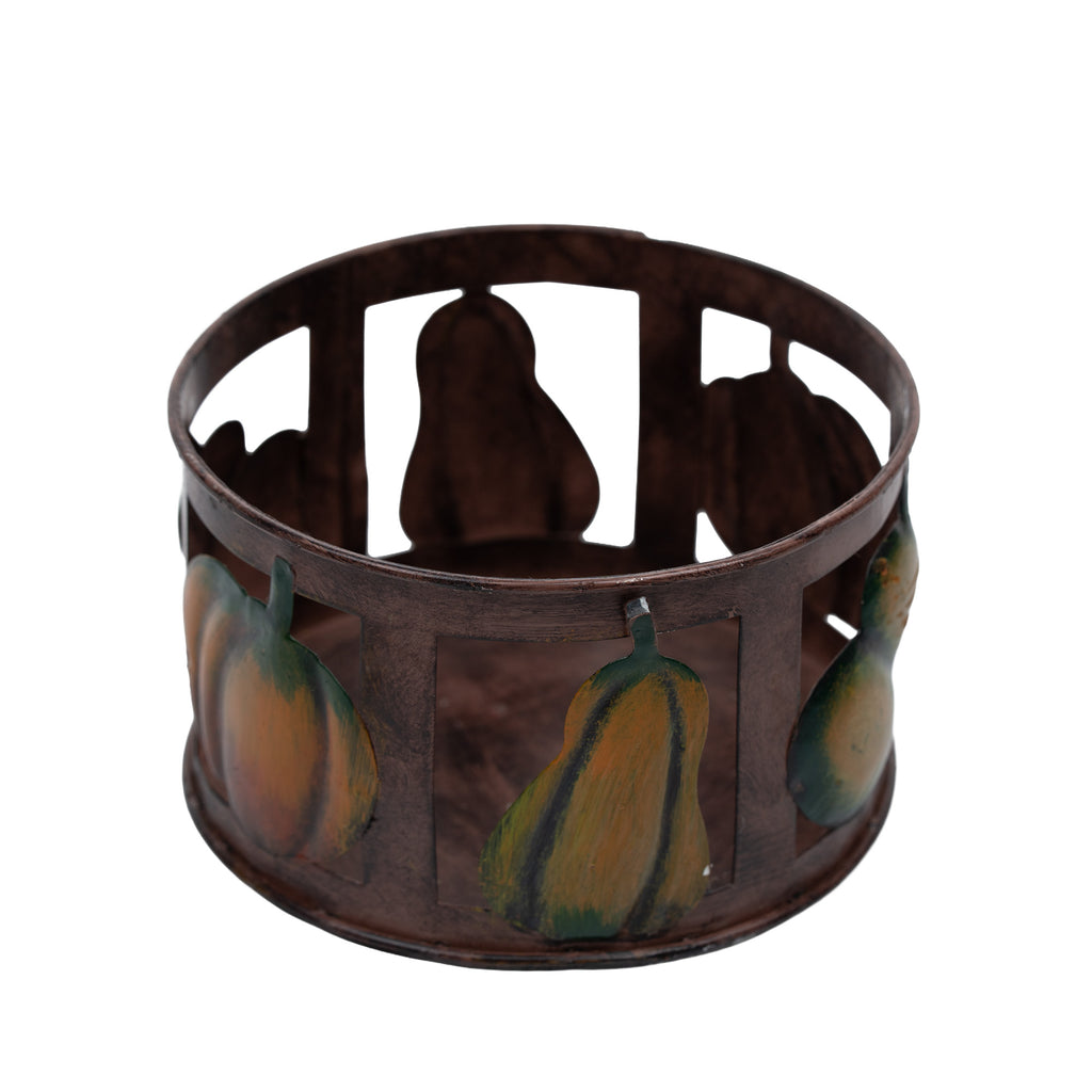 Pumpkin and Gourd Metal Container - Openwork Sides