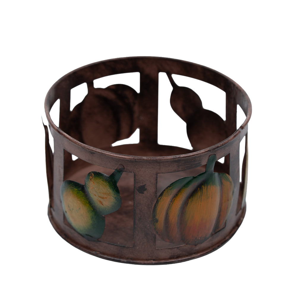 Pumpkin and Gourd Metal Container - Openwork Sides