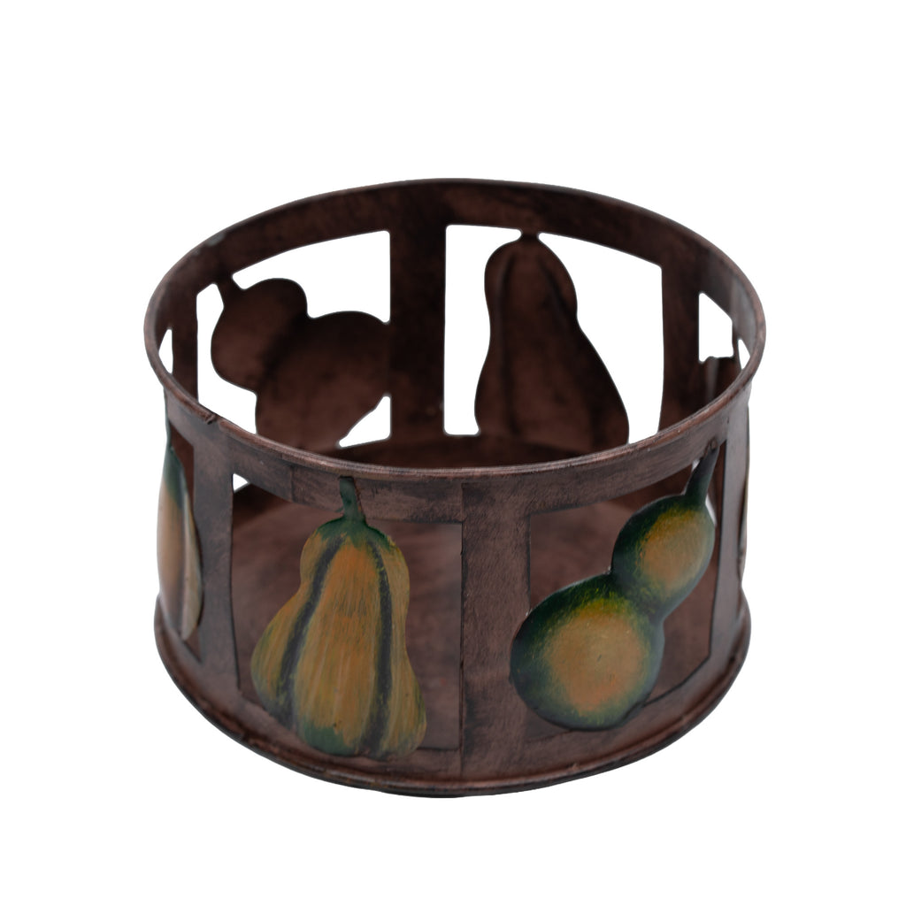 Pumpkin and Gourd Metal Container - Openwork Sides