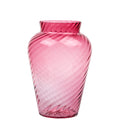 Pilgrim Cranberry-Pink Glass Vase - Spiral Ribbing