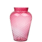 Pilgrim Cranberry-Pink Glass Vase - Spiral Ribbing