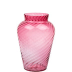 Pilgrim Cranberry-Pink Glass Vase - Spiral Ribbing