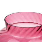 Pilgrim Cranberry-Pink Glass Vase - Spiral Ribbing