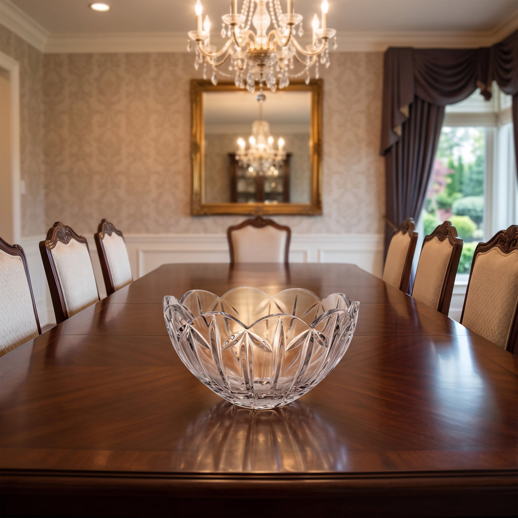 Mikasa Palais Crystal Serving Bowl - Scalloped Rim