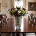 Clear Glass Vase - Scalloped Rim and Fern-Like Decoration