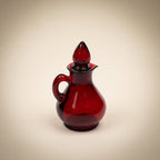 Avon Strawberry Bath Foam Bottle - Ruby-Red Glass Cruet