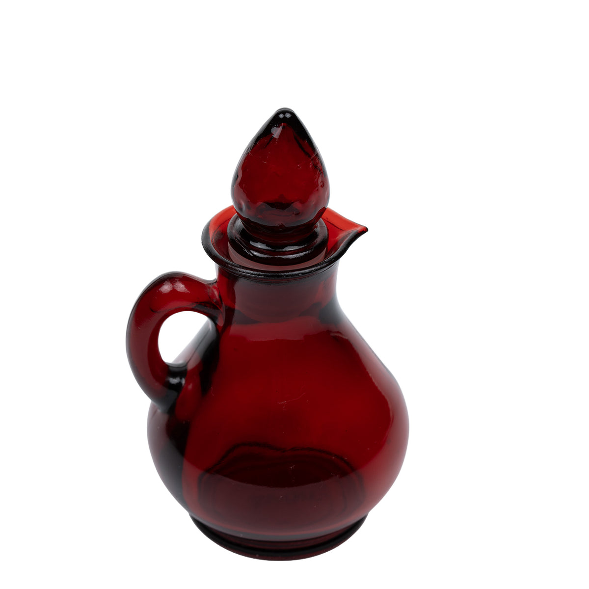 Avon Strawberry Bath Foam Bottle - Ruby-Red Glass Cruet
