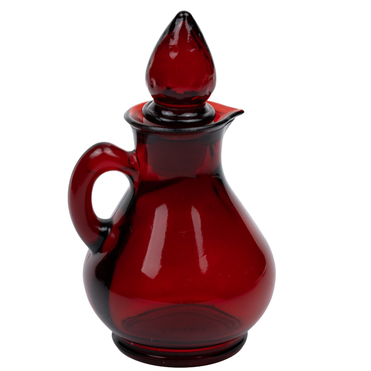 Avon Strawberry Bath Foam Bottle - Ruby-Red Glass Cruet