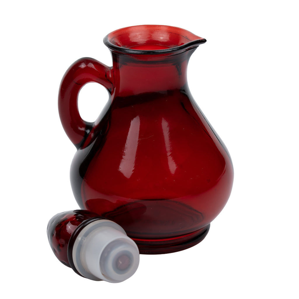 Avon Strawberry Bath Foam Bottle - Ruby-Red Glass Cruet