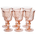 Rosaline Pink Swirl-Optic Goblets - Set of Six