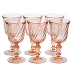 Rosaline Pink Swirl-Optic Goblets - Set of Six