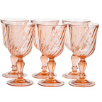 Rosaline Pink Swirl-Optic Goblets - Set of Six