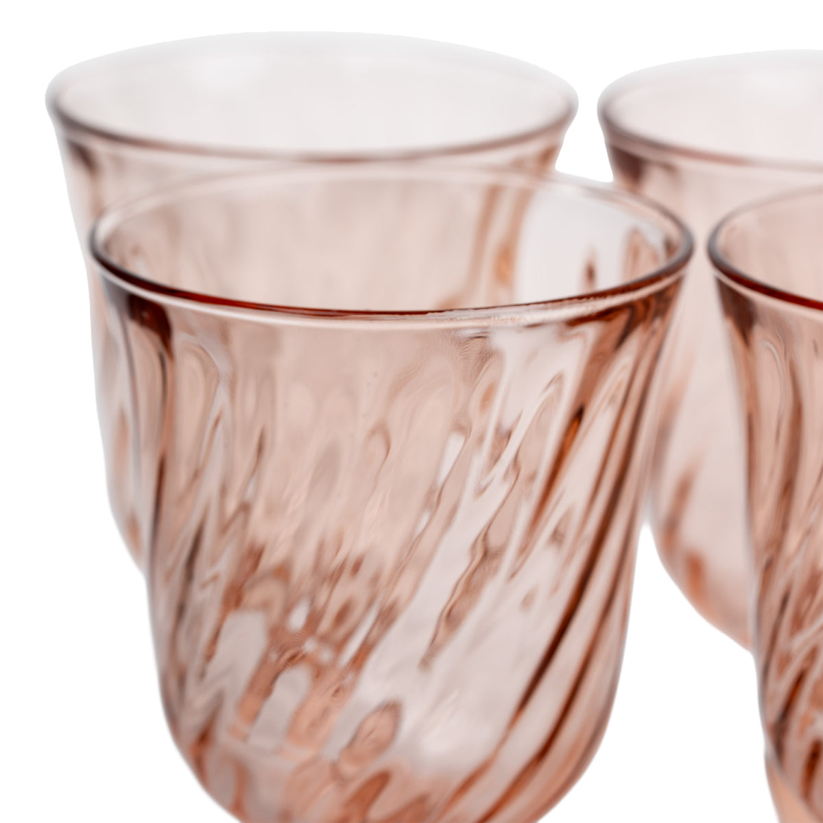 Rosaline Pink Swirl-Optic Goblets - Set of Six