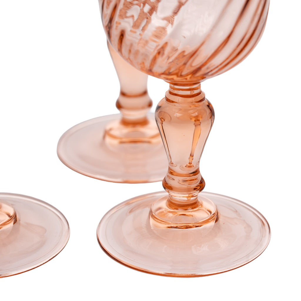 Rosaline Pink Swirl-Optic Goblets - Set of Six