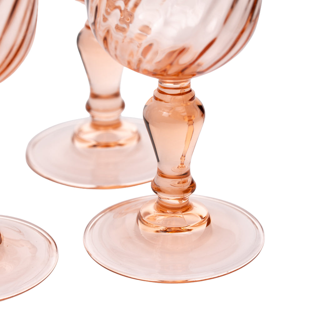 Rosaline Pink Swirl-Optic Goblets - Set of Six