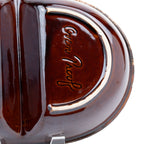 Hull Brown Drip Oval Divided Vegetable Dish