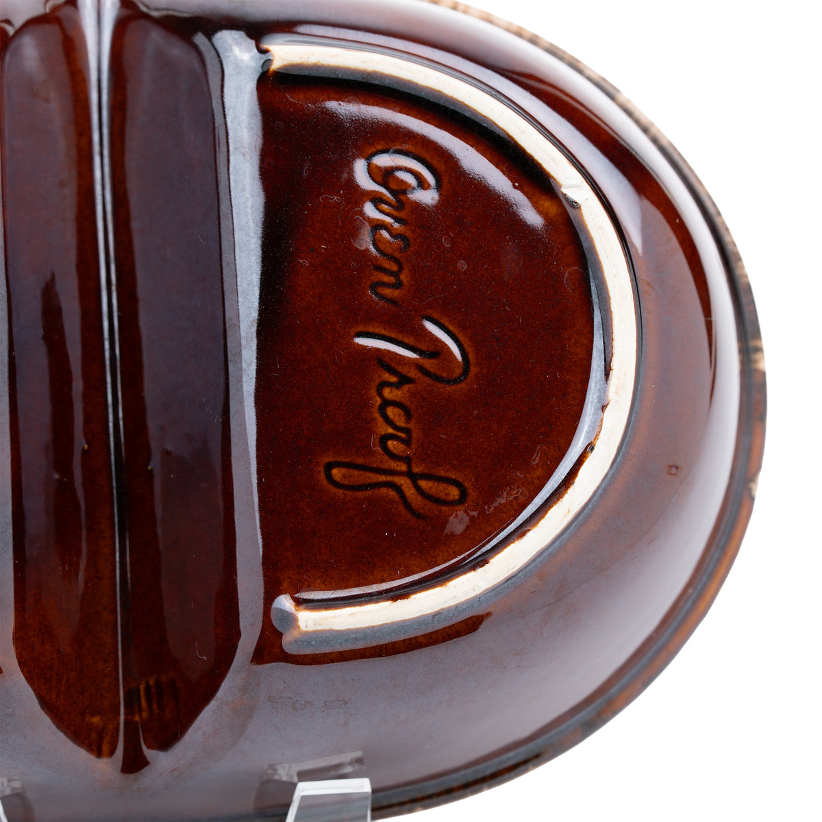 Hull Brown Drip Oval Divided Vegetable Dish