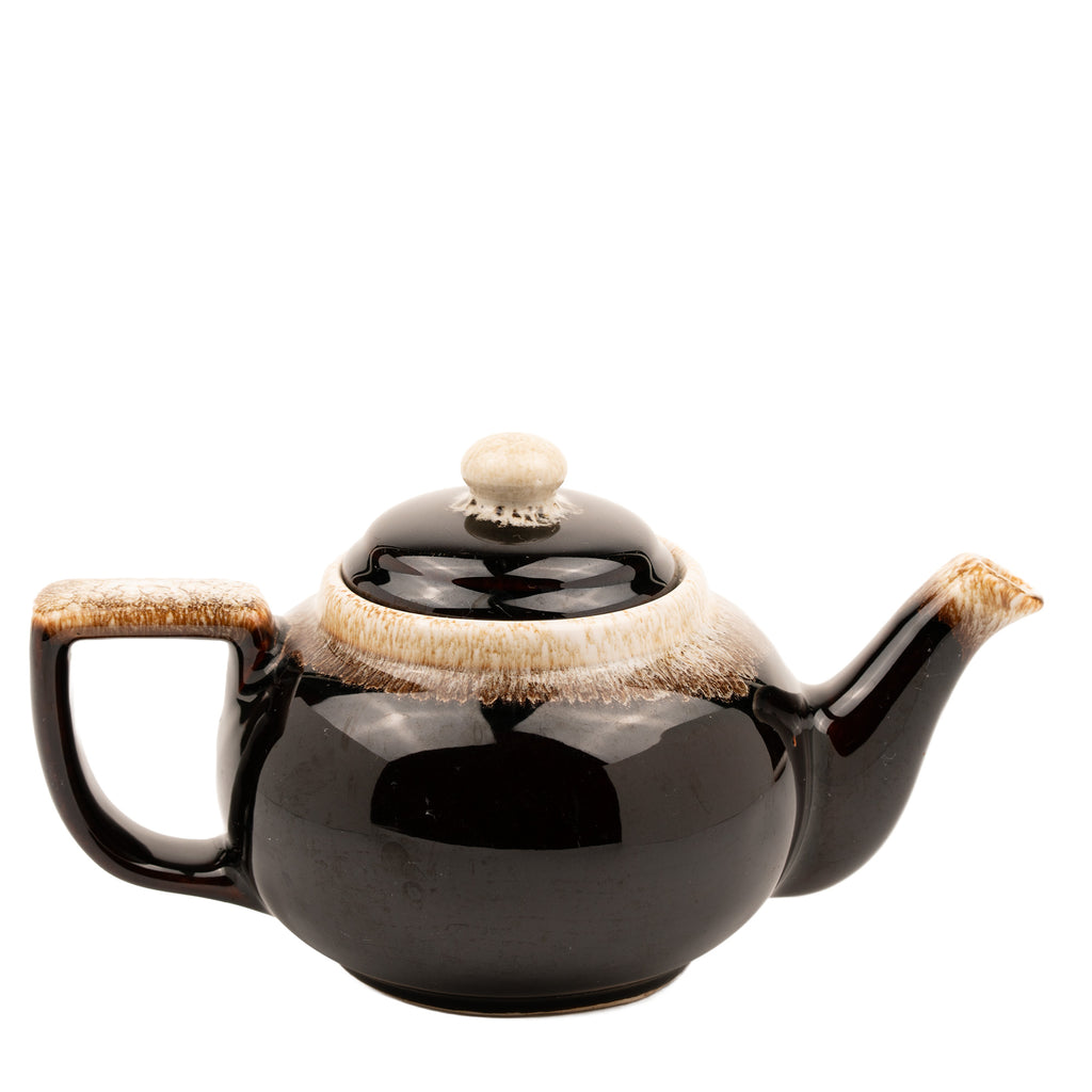 Pfaltzgraff Ceramic Teapot - Brown and Cream Drip Glaze