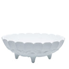 Indiana Glass Oval Footed Milk Glass Bowl - Embossed Fruit