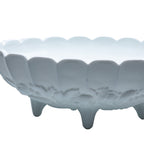 Indiana Glass Oval Footed Milk Glass Bowl - Embossed Fruit