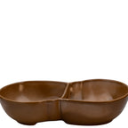 Frankoma Plainsman Brown 4QD Divided Bowl – Mid‑Century Oval Serveware