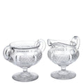 Crystal Sugar and Creamer Set – Diamond‑Cut Pedestal Pair