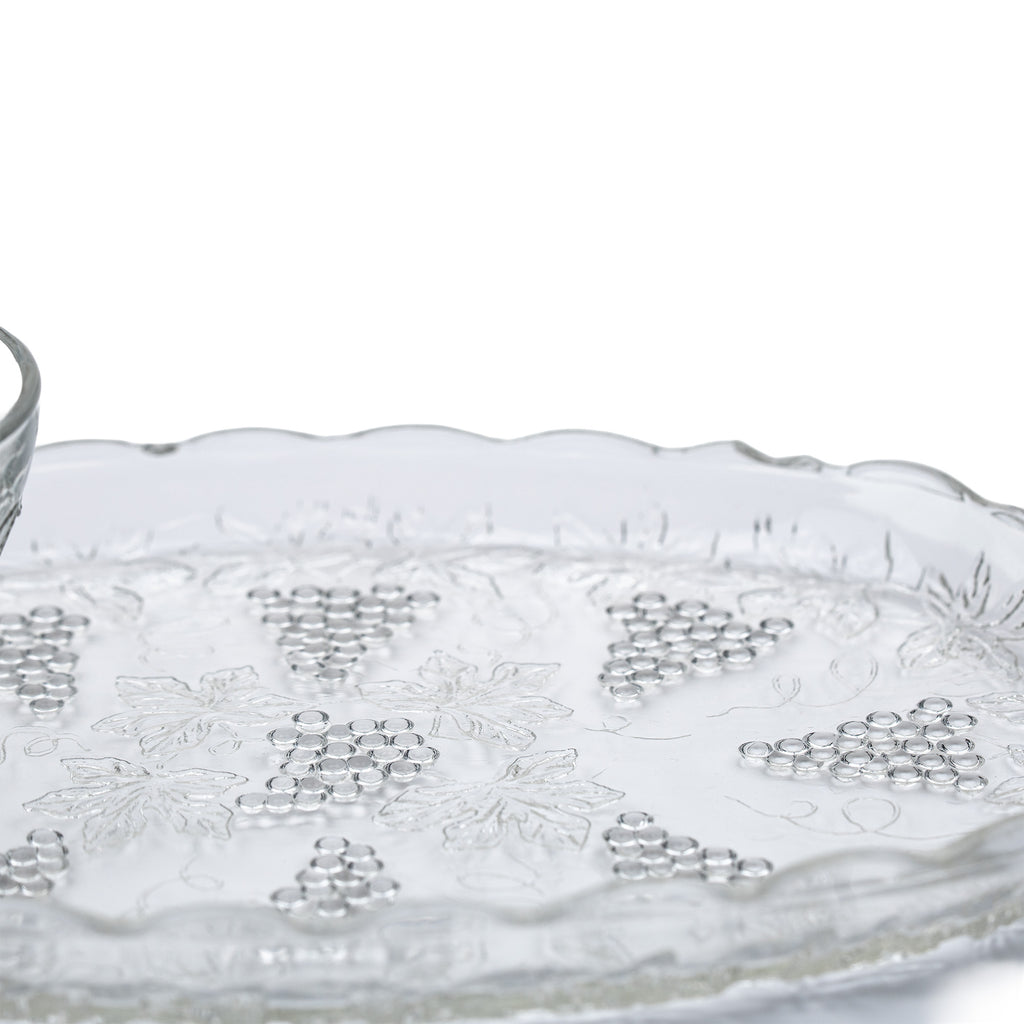 Anchor Hocking 'Grape' Pressed Glass Snack Set - 8‑Piece Serva‑Snack