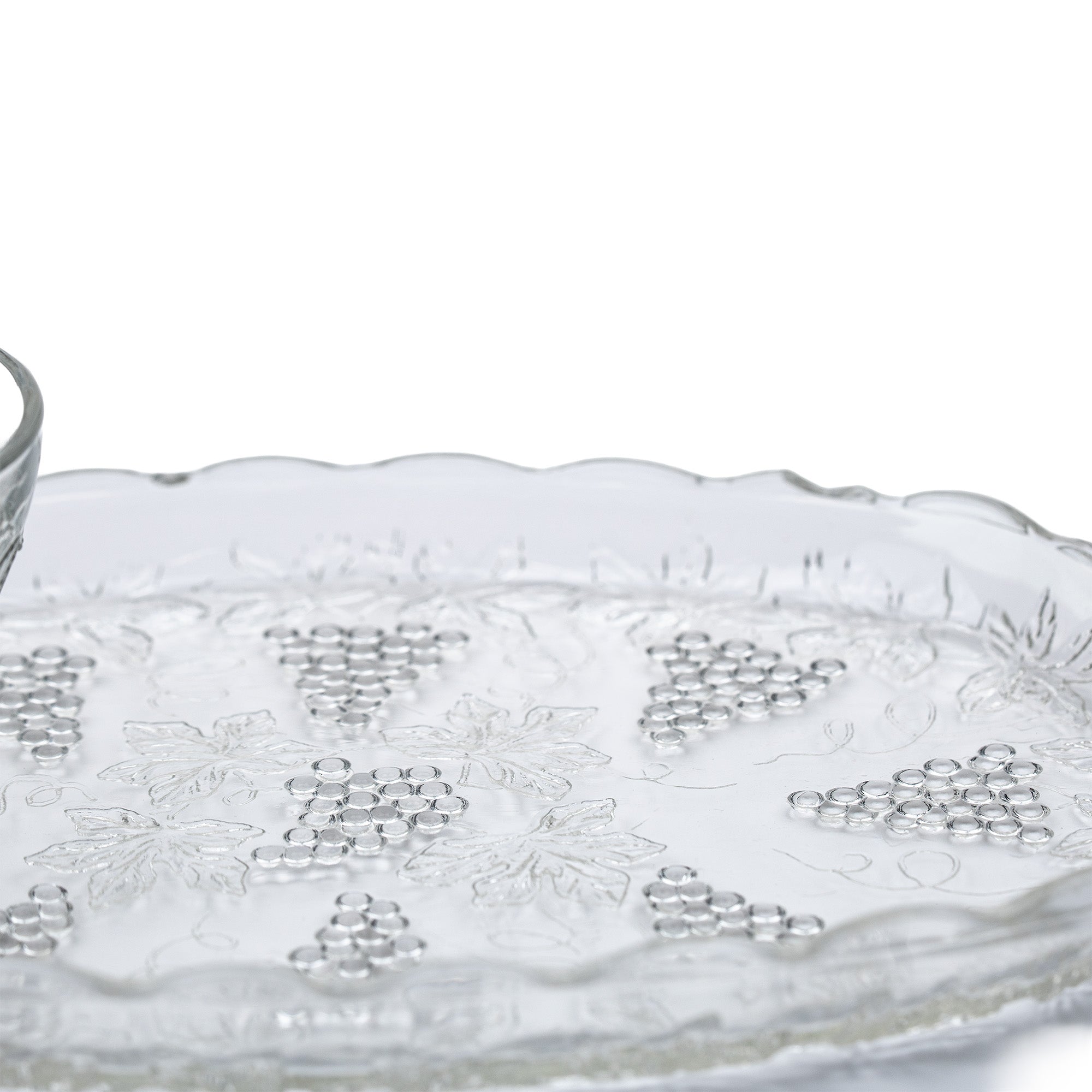 Anchor Hocking 'Grape' Pressed Glass Snack Set - 8‑Piece Serva‑Snack