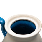Two‑Tone Stoneware Teapot - Glossy Cobalt Accents