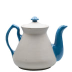 Two‑Tone Stoneware Teapot - Glossy Cobalt Accents