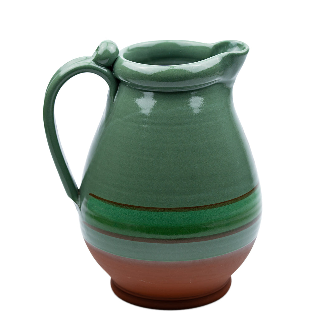 Green Glazed Terracotta Pitcher - Hand‑Thrown Studio Jug