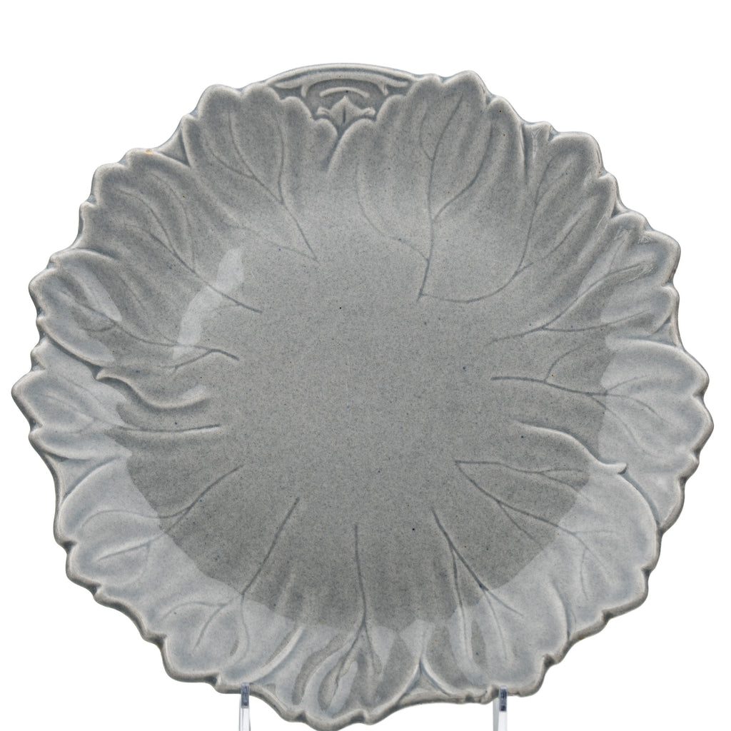 Leaf-Shaped Ceramic Plate - Steubenville Woodfield Dove Gray