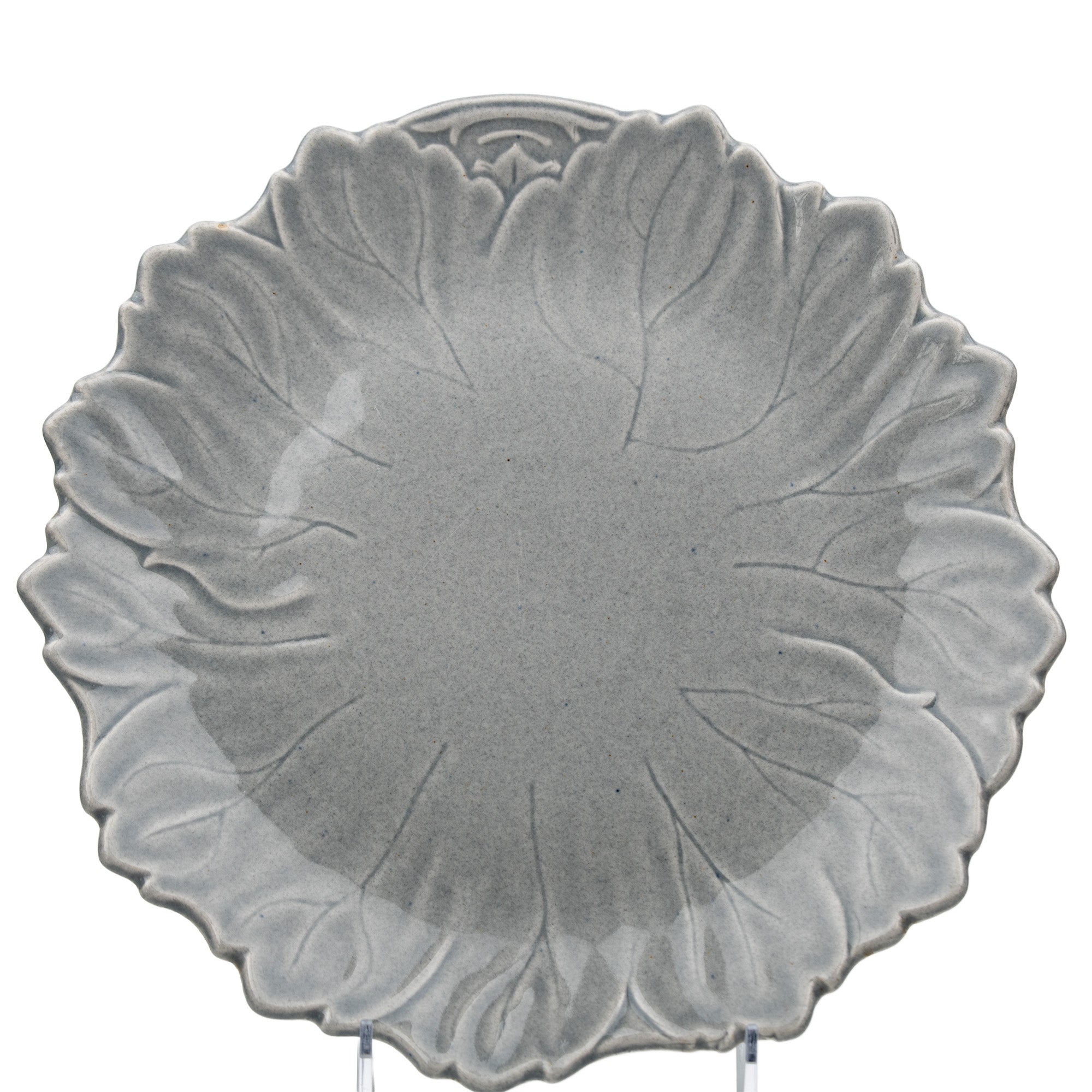 Leaf-Shaped Ceramic Plate - Steubenville Woodfield Dove Gray