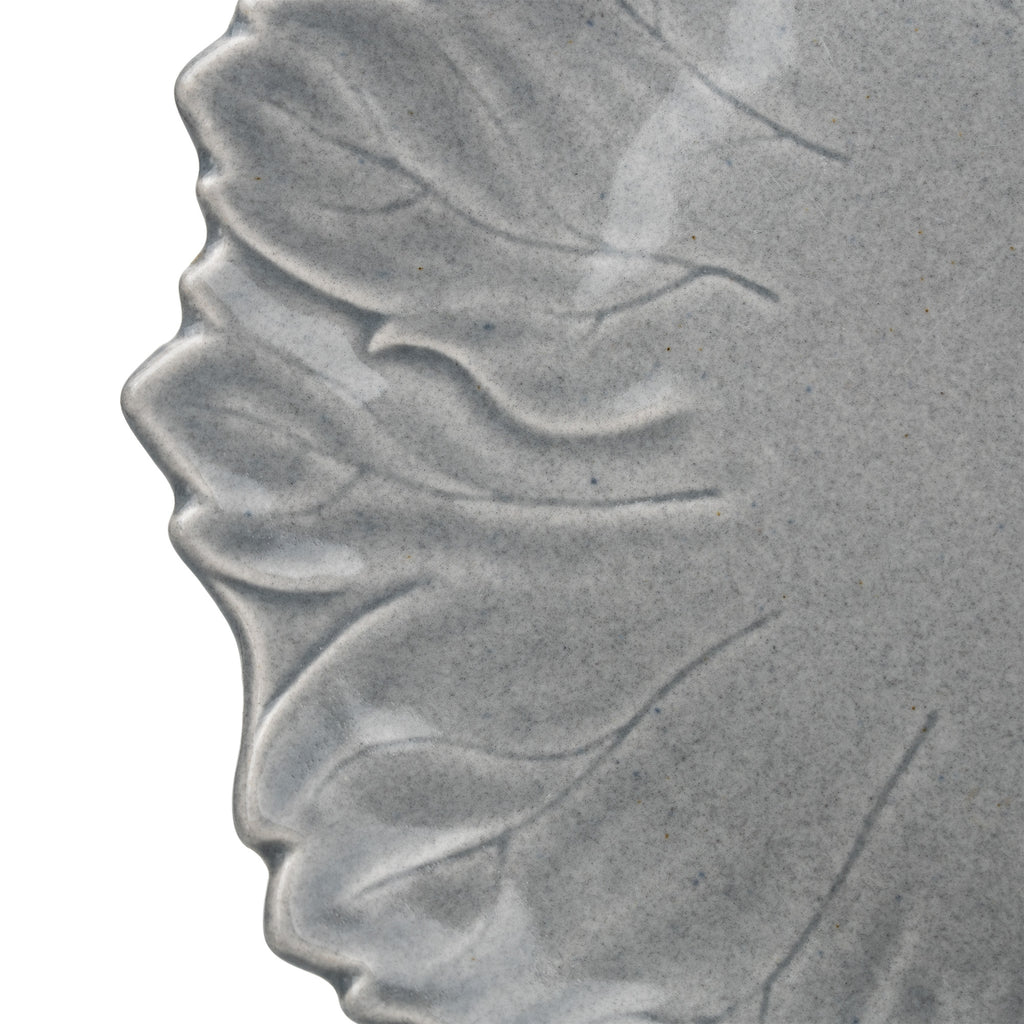 Leaf-Shaped Ceramic Plate - Steubenville Woodfield Dove Gray