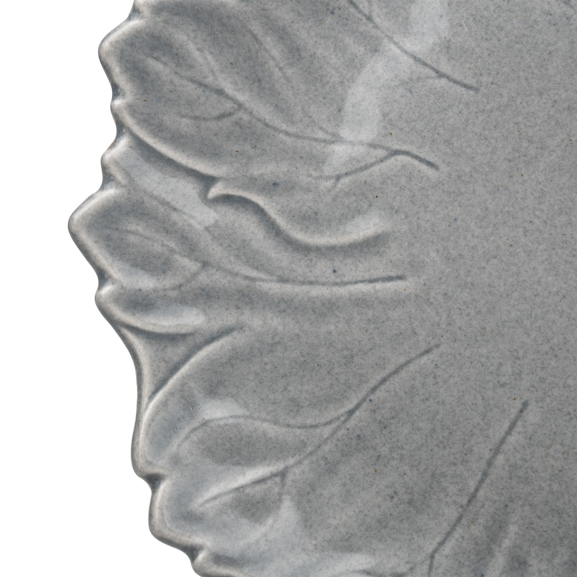 Leaf-Shaped Ceramic Plate - Steubenville Woodfield Dove Gray