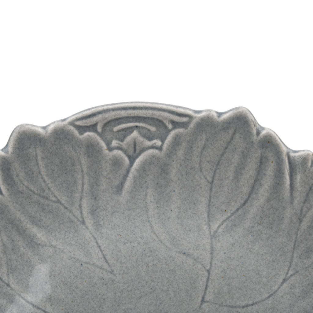 Leaf-Shaped Ceramic Plate - Steubenville Woodfield Dove Gray