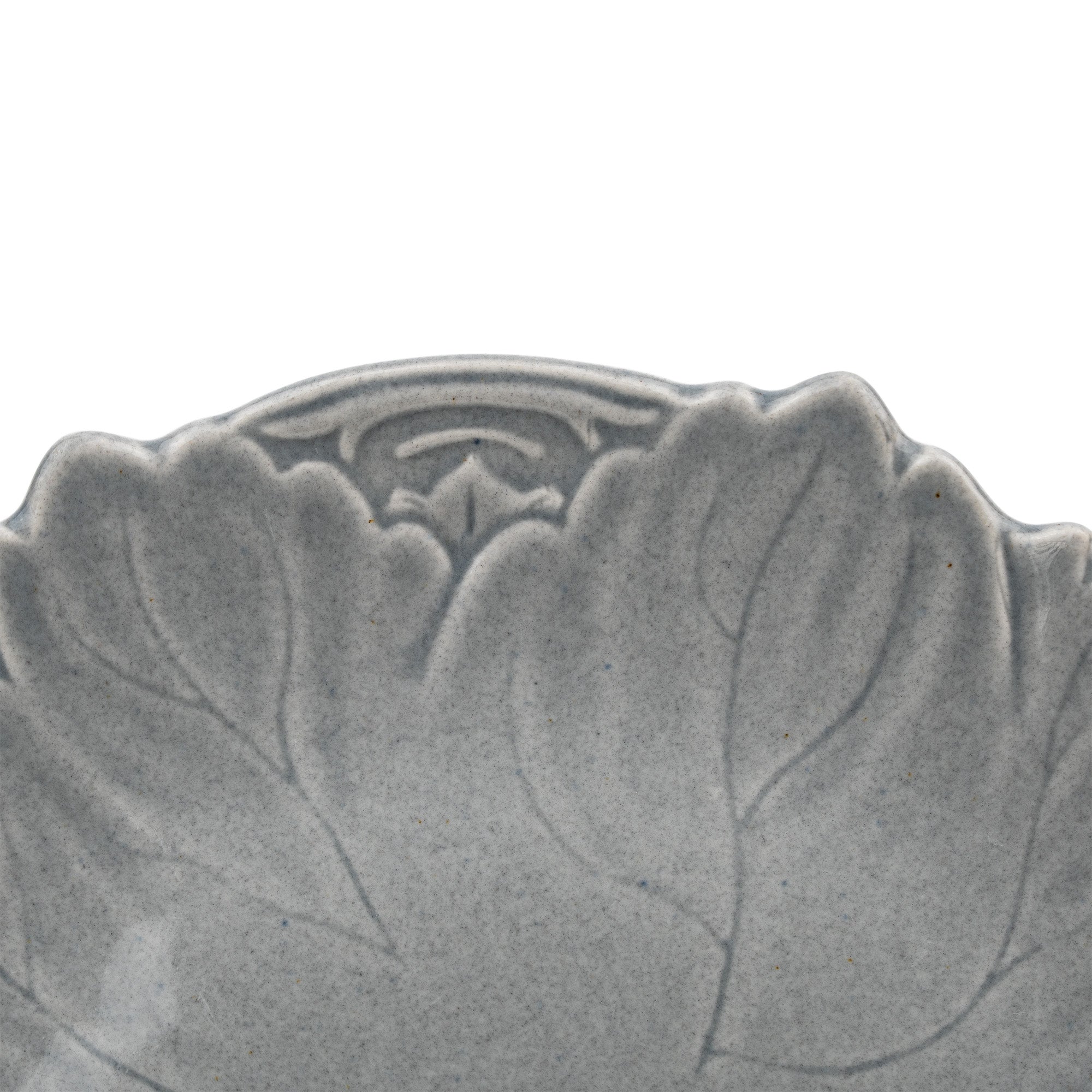 Leaf-Shaped Ceramic Plate - Steubenville Woodfield Dove Gray