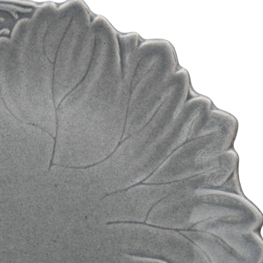 Leaf-Shaped Ceramic Plate - Steubenville Woodfield Dove Gray