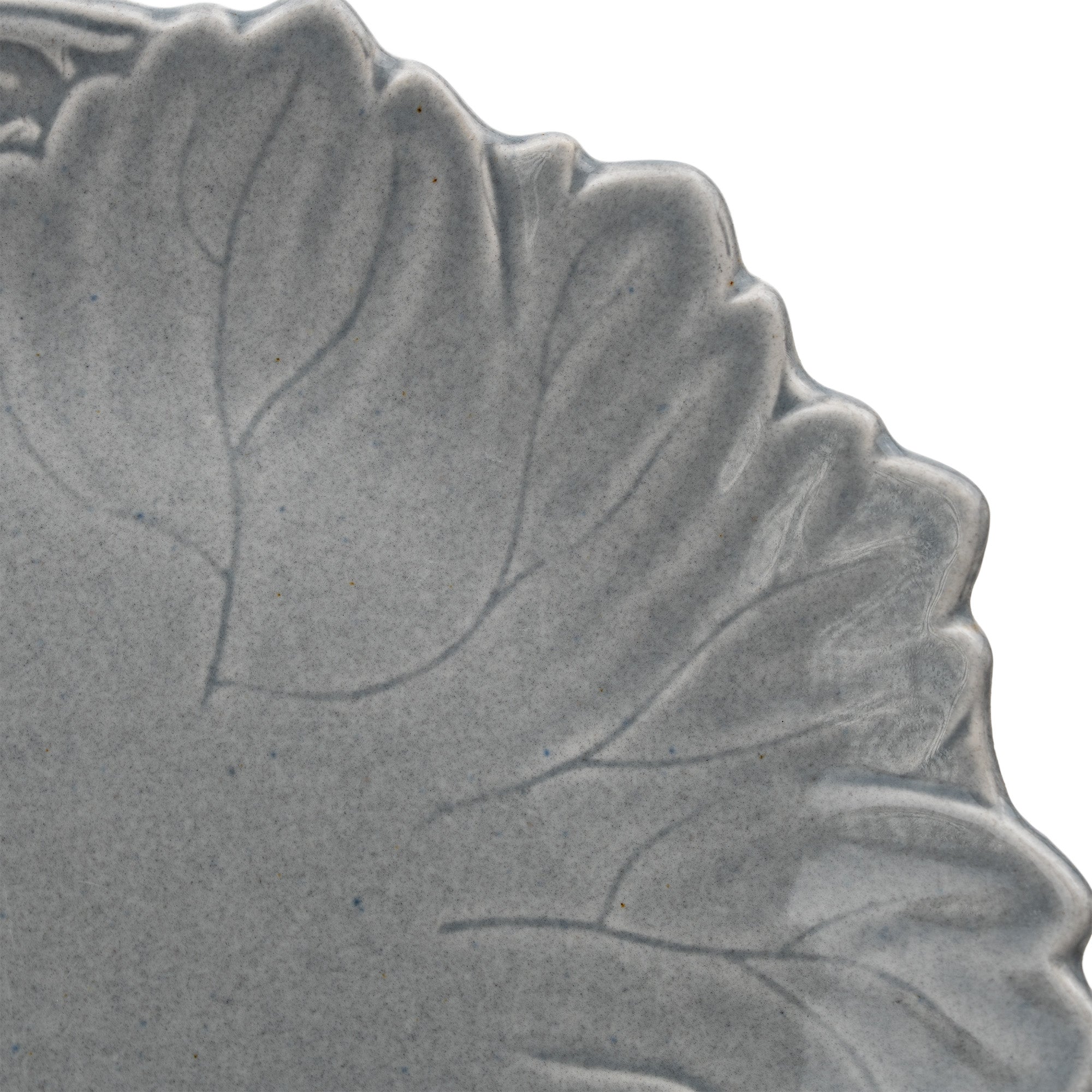 Leaf-Shaped Ceramic Plate - Steubenville Woodfield Dove Gray