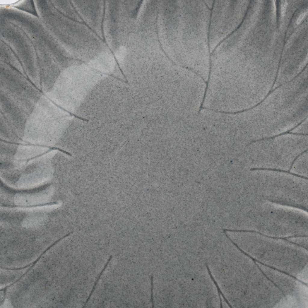 Leaf-Shaped Ceramic Plate - Steubenville Woodfield Dove Gray