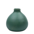 Dipped Ceramic Vase - Rounded Bottle Form - Matte Teal
